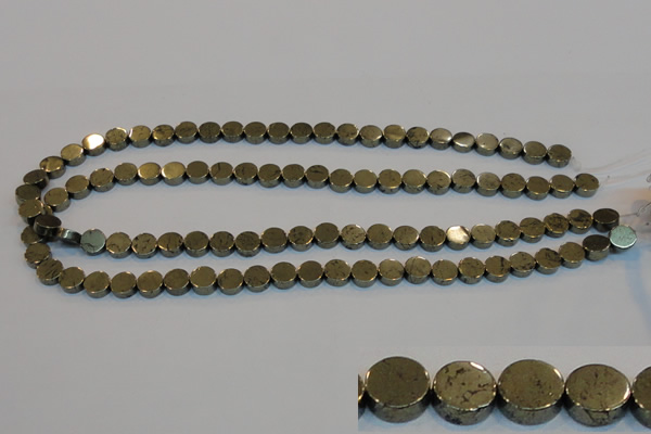 CPY151 15.5 inches 8mm coin pyrite gemstone beads wholesale