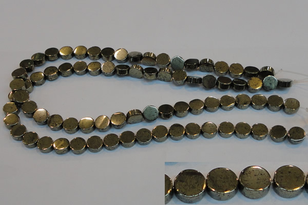 CPY152 15.5 inches 10mm coin pyrite gemstone beads wholesale