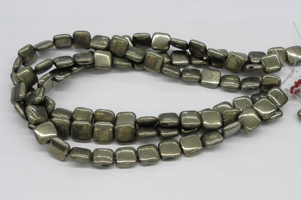 CPY18 16 inches 14*14mm square pyrite gemstone beads wholesale