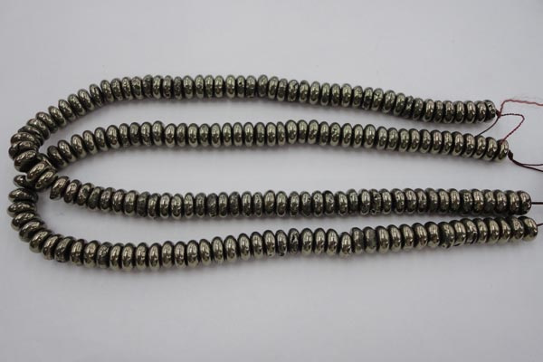 CPY211 15.5 inches 4*10mm rondelle pyrite gemstone beads wholesale