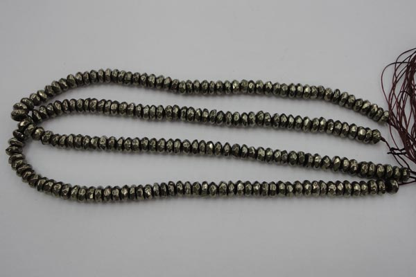 CPY215 15.5 inches 4*8mm faceted rondelle pyrite gemstone beads