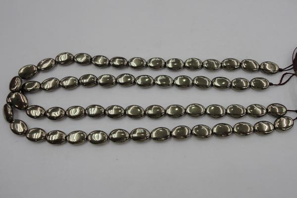 CPY232 15.5 inches 10*14mm oval pyrite gemstone beads wholesale