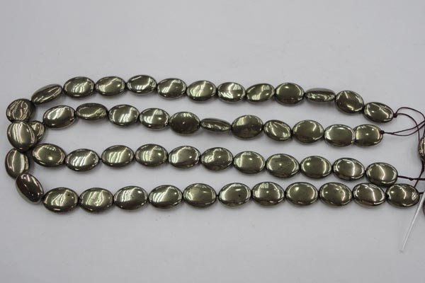 CPY233 15.5 inches 12*16mm oval pyrite gemstone beads wholesale