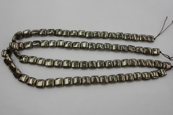 CPY250 15.5 inches 10*10mm square pyrite gemstone beads wholesale