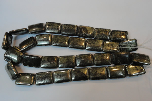 CPY325 15.5 inches 18*25mm rectangle pyrite gemstone beads wholesale