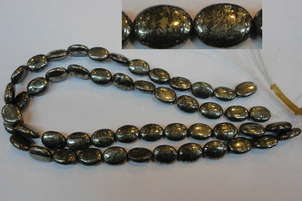 CPY33 16 inches 12*16mm oval pyrite gemstone beads wholesale