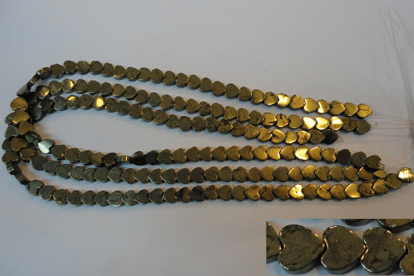 CPY331 15.5 inches 8*8mm heart pyrite gemstone beads wholesale