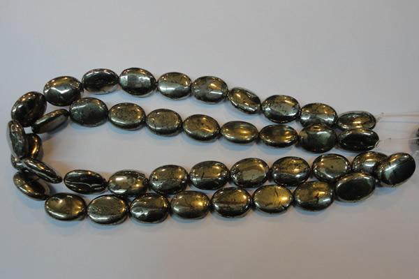 CPY34 16 inches 15*20mm oval pyrite gemstone beads wholesale