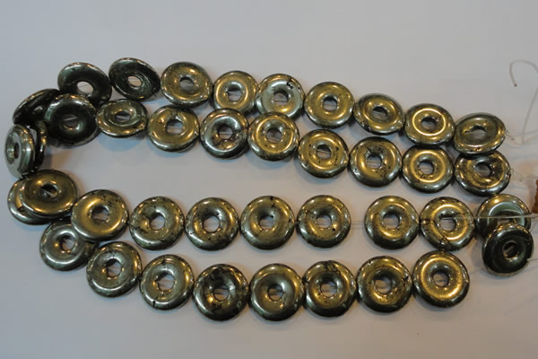 CPY340 15.5 inches 20mm donut pyrite gemstone beads wholesale