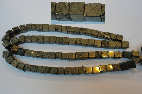 CPY353 15.5 inches 10*10mm cube pyrite gemstone beads wholesale