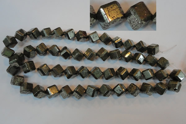 CPY364 15.5 inches 12*12mm faceted cube pyrite gemstone beads