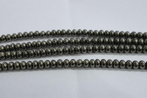 CPY422 15.5 inches 4*6mm rondelle pyrite gemstone beads