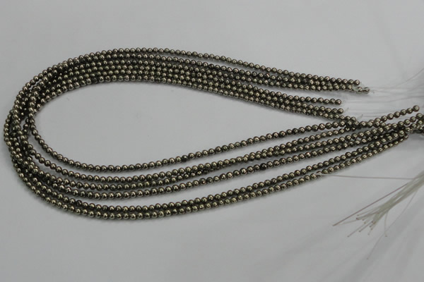 CPY46 16 inches 6mm round pyrite gemstone beads wholesale