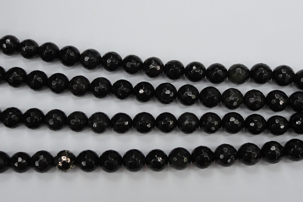 CPY503 15.5 inches 10mm faceted round natural chalcopyrite beads