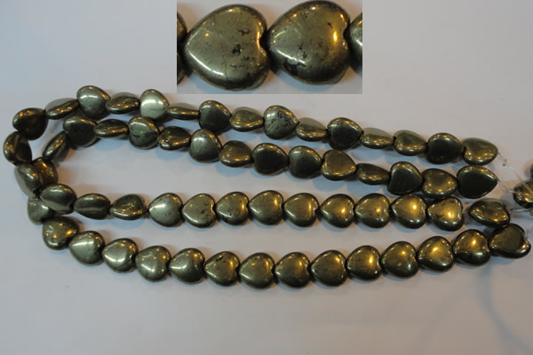 CPY53 16 inches 14*14mm heart pyrite gemstone beads wholesale