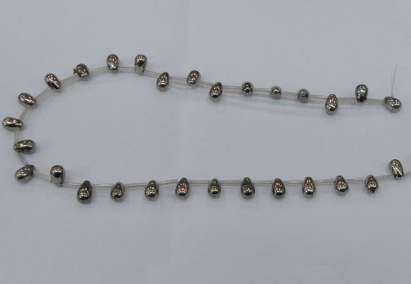 CPY550 Top drilled 6*9mm teardrop pyrite gemstone beads