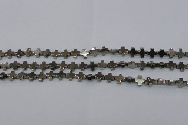 CPY582 15.5 inches 11*11mm cross pyrite gemstone beads wholesale