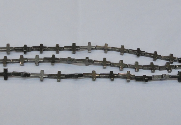 CPY583 15.5 inches 10*15mm cross pyrite gemstone beads wholesale