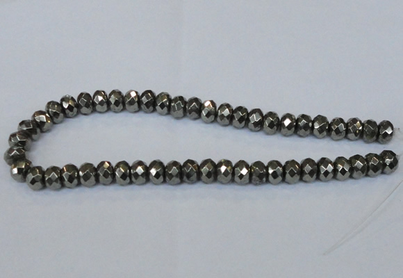 CPY588 15.5 inches 8*12mm faceted rondelle pyrite gemstone beads