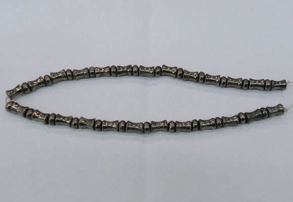 CPY590 15.5 inches 5*8mm - 8*11mm bone & rondelle pyrite beads