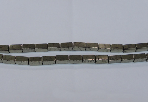 CPY593 15.5 inches 8*16mm cuboid pyrite gemstone beads