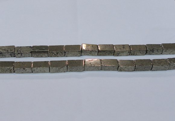 CPY594 15.5 inches 10*20mm cuboid pyrite gemstone beads
