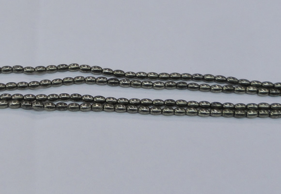 CPY596 15.5 inches 4*6mm rice pyrite gemstone beads wholesale