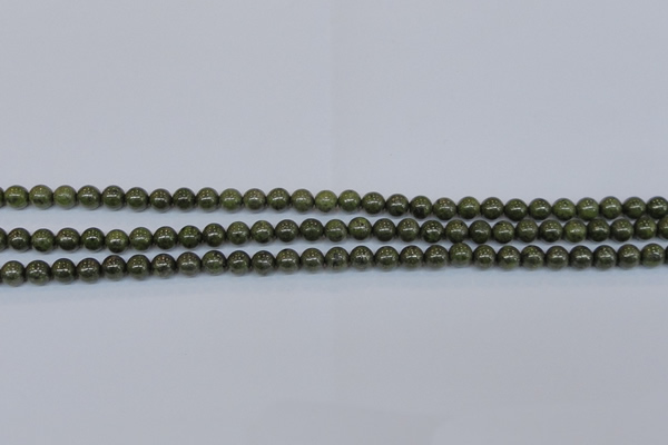 CPY750 15.5 inches 4mm round pyrite gemstone beads wholesale