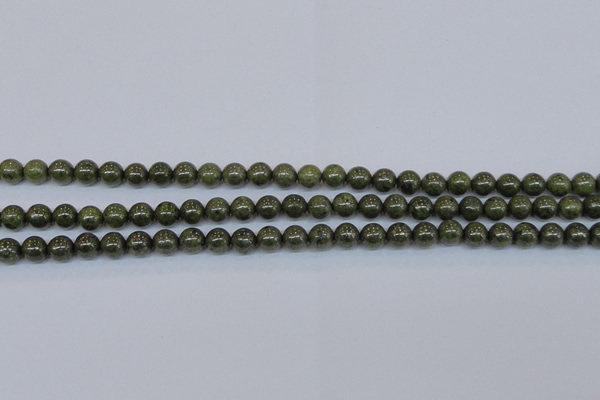 CPY751 15.5 inches 6mm round pyrite gemstone beads wholesale