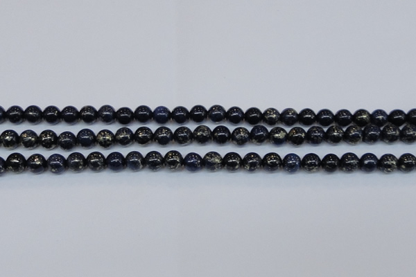 CPY772 15.5 inches 8mm round pyrite gemstone beads wholesale