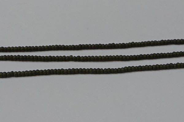 CPY810 15.5 inches 2*3mm faceted rondelle matte pyrite beads