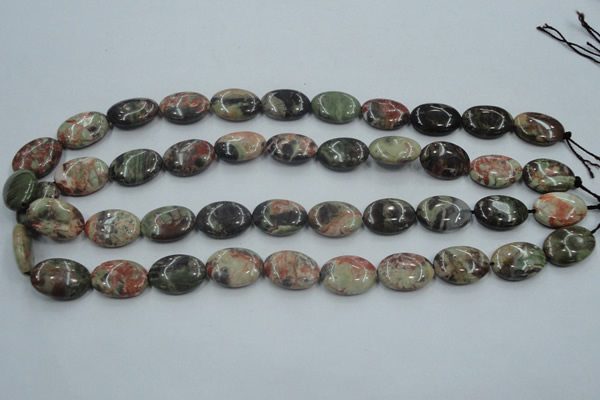 CRA15 15.5 inches 13*18mm oval natural rainforest agate beads