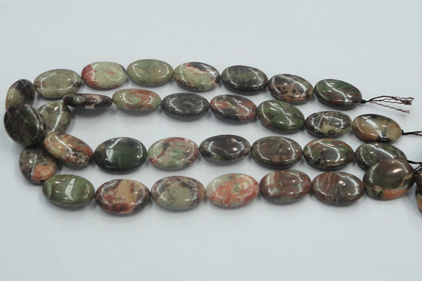 CRA16 15.5 inches 18*25mm oval natural rainforest agate beads