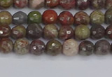 CRA160 15.5 inches 4mm faceted round rainforest agate beads