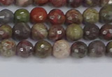 CRA161 15.5 inches 6mm faceted round rainforest agate beads