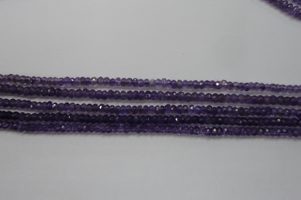 CRB101 15.5 inches 2.5*4mm faceted rondelle amethyst beads