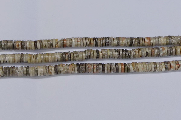 CRB1013 15.5 inches 2*7mm heishi chrysanthemum agate beads