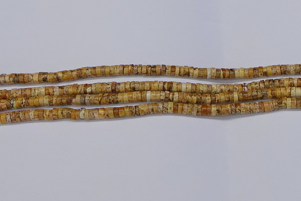 CRB1015 15.5 inches 2*4mm heishi picture jasper beads wholesale