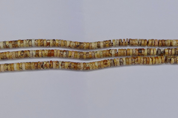 CRB1016 15.5 inches 2*5mm heishi picture jasper beads wholesale