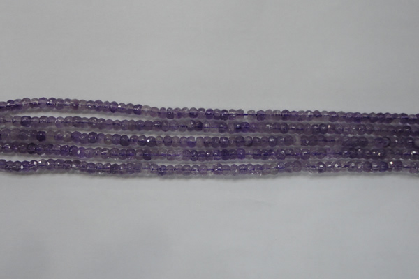 CRB102 15.5 inches 2.5*4mm faceted rondelle amethyst beads
