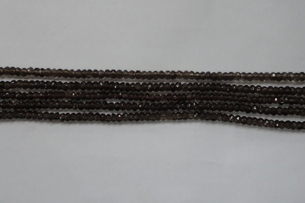 CRB103 15.5 inches 2.5*4mm faceted rondelle smoky quartz beads