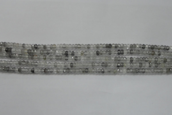 CRB105 15.5 inches 2.5*4mm faceted rondelle cloudy quartz beads