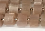 CRB1058 15.5 inches 5*8mm - 6*8mm faceted tyre moonstone beads