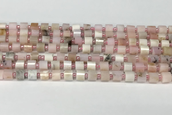 CRB1064 15.5 inches 4*6mm - 5*6mm faceted tyre natural pink opal beads