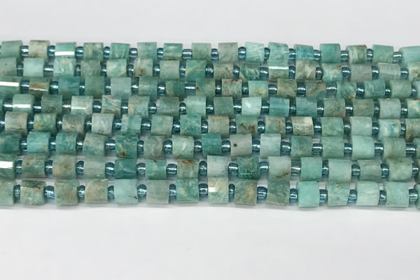 CRB1068 15.5 inches 4*6mm - 5*6mm faceted tyre amazonite beads