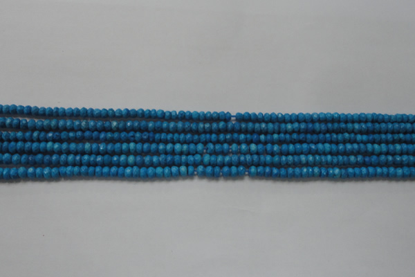 CRB107 15.5 inches 2.5*4mm faceted rondelle dyed turquoise beads
