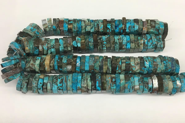 CRB1083 15.5 inches 5*20mm - 6*22mm faceted heishi ocean agate beads