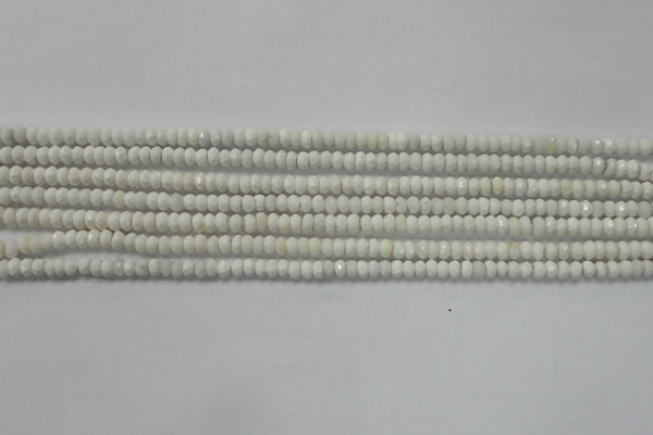 CRB109 15.5 inches 2.5*4mm faceted rondelle white agate beads