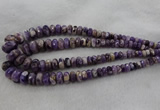 CRB1122 15.5 inches 5*8mm - 9*18mm faceted rondelle dogtooth amethyst beads