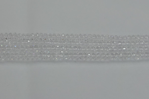 CRB1210 15.5 inches 4*6mm faceted rondelle white crystal beads